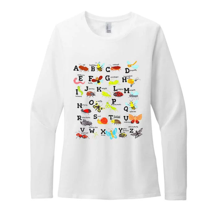 Bug Alphabet Insect Alphabet Back to School Alphabet Womens CVC Long Sleeve Shirt