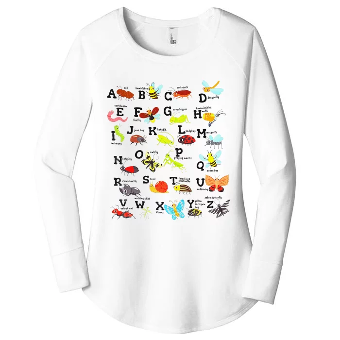 Bug Alphabet Insect Alphabet Back to School Alphabet Women's Perfect Tri Tunic Long Sleeve Shirt