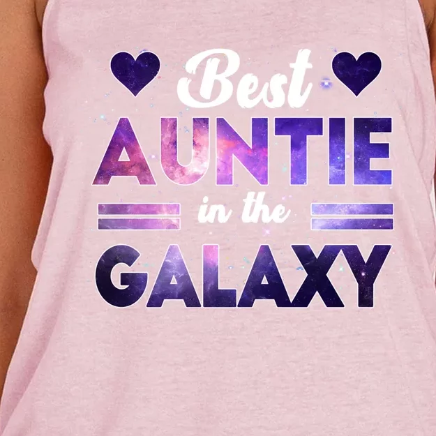 Best Auntie In The Galaxy Happy Parents Day Tie Dye Gift Women's Knotted Racerback Tank