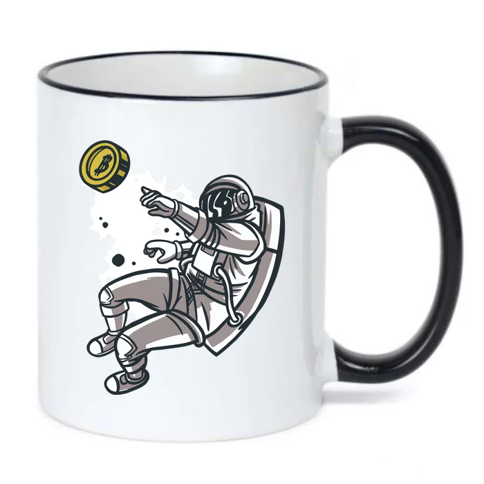 Bitcoin Astronaut In Space Black Color Changing Mug