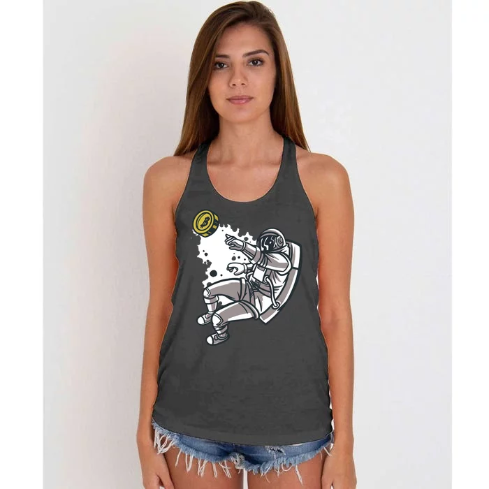 Bitcoin Astronaut In Space Women's Knotted Racerback Tank