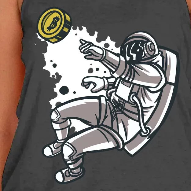 Bitcoin Astronaut In Space Women's Knotted Racerback Tank