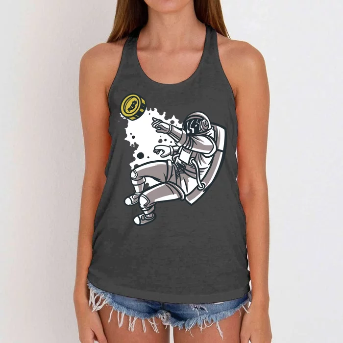 Bitcoin Astronaut In Space Women's Knotted Racerback Tank