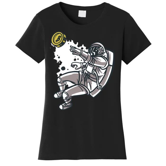 Bitcoin Astronaut In Space Women's T-Shirt