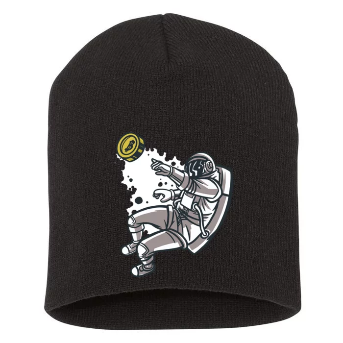 Bitcoin Astronaut In Space Short Acrylic Beanie