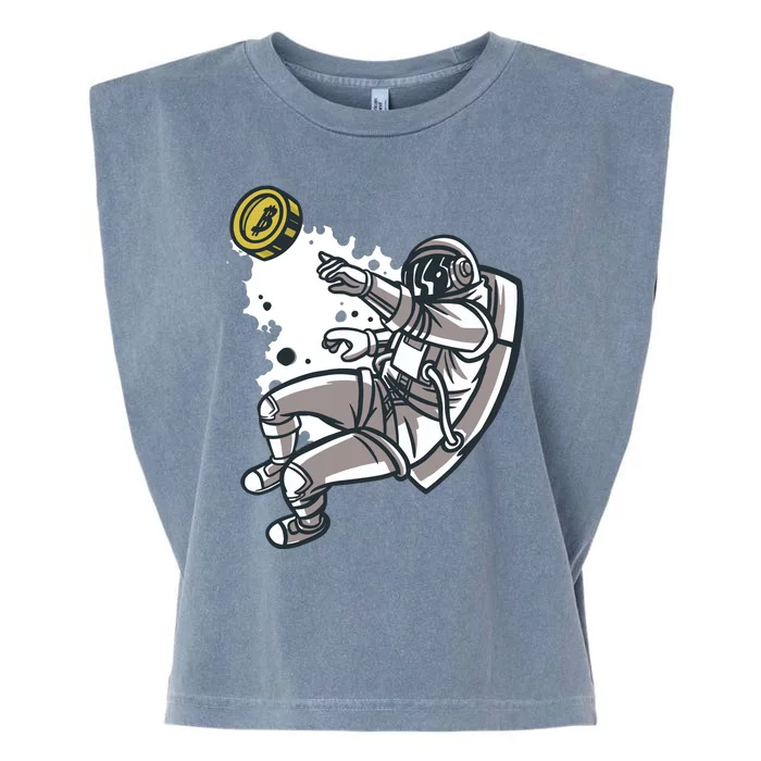 Bitcoin Astronaut In Space Garment-Dyed Women's Muscle Tee