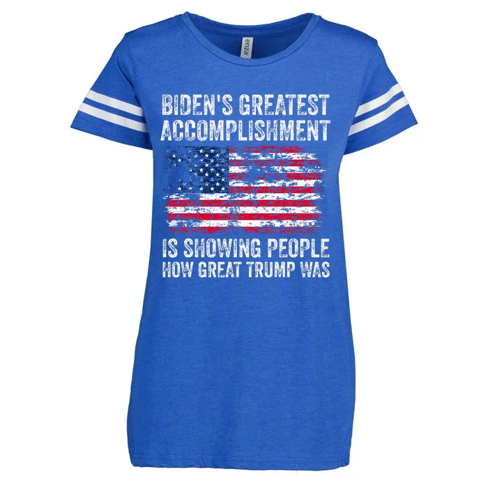 BidenS Accomplishment Is Showing People How Great Trump Was Enza Ladies Jersey Football T-Shirt