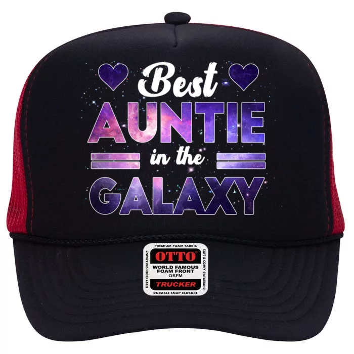 Best Auntie In The Galaxy Happy Parents Day Tie Dye Gift High Crown Mesh Trucker Hat