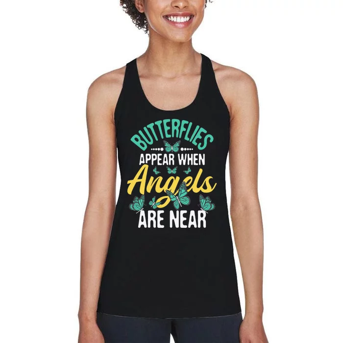 Butterflies Appear Insect Nature Butterfly Lover Monarch Women's Racerback Tank