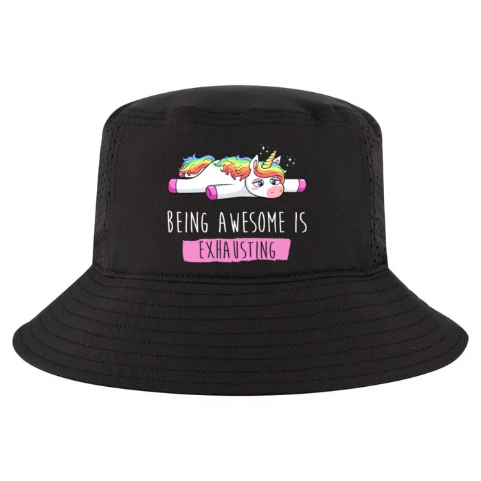 Being Awesome Is Exhausting Funny Unicorn Cool Comfort Performance Bucket Hat