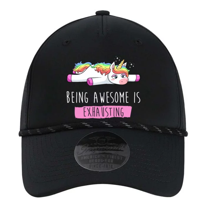 Being Awesome Is Exhausting Funny Unicorn Performance The Dyno Cap