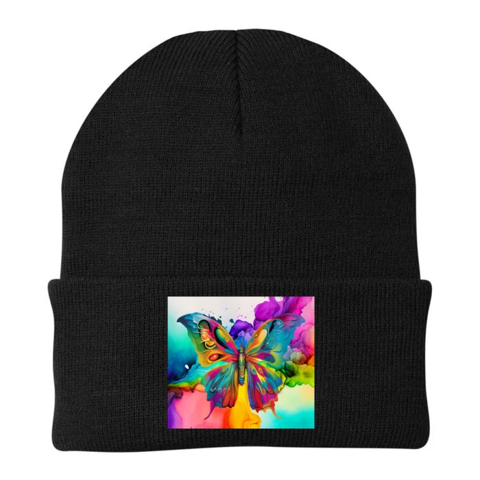 Butterfly Alcohol Ink Tumbler Knit Cap Winter Beanie