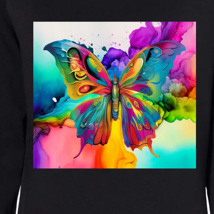 Butterfly Alcohol Ink Tumbler Womens California Wash Sweatshirt