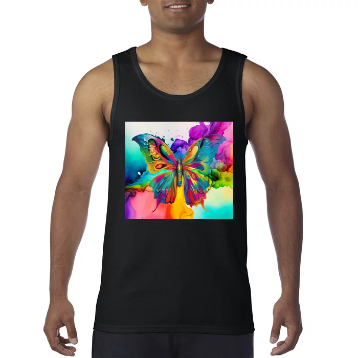 Butterfly Alcohol Ink Tumbler Tank Top