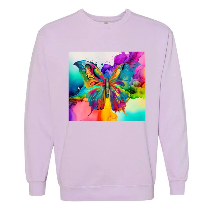 Butterfly Alcohol Ink Tumbler Garment-Dyed Sweatshirt