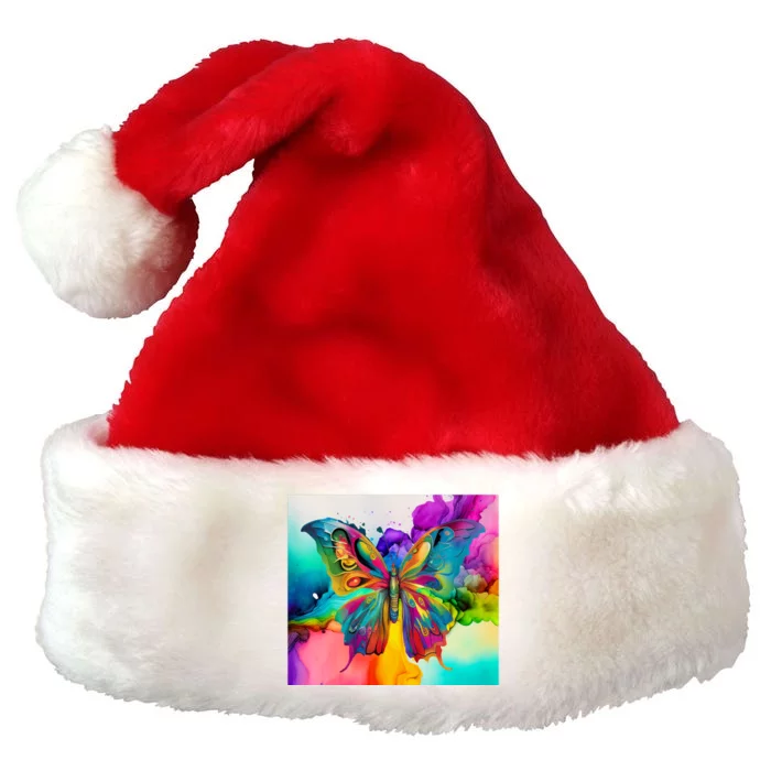 Butterfly Alcohol Ink Tumbler Premium Christmas Santa Hat