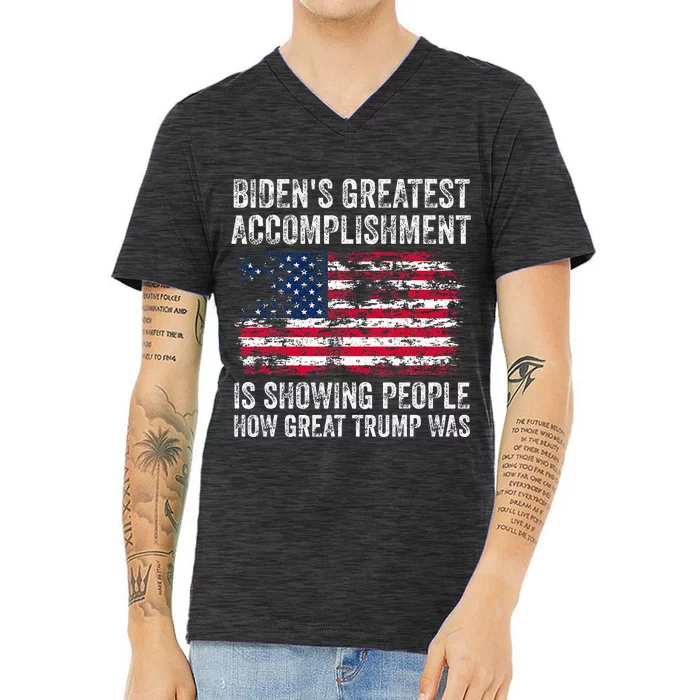 BidenS Accomplishment Is Showing People How Great Trump Was V-Neck T-Shirt