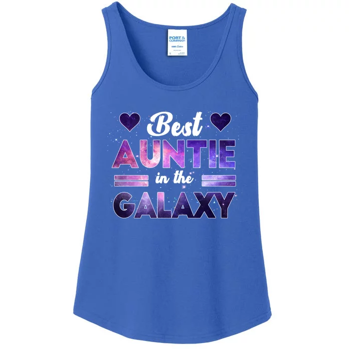 Best Auntie In The Galaxy Happy Parents' Day Tie Dye Gift Ladies Essential Tank