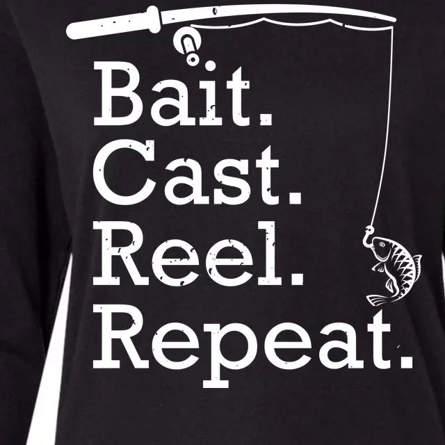 Bait Cast Reek Repeat Womens Cotton Relaxed Long Sleeve T-Shirt