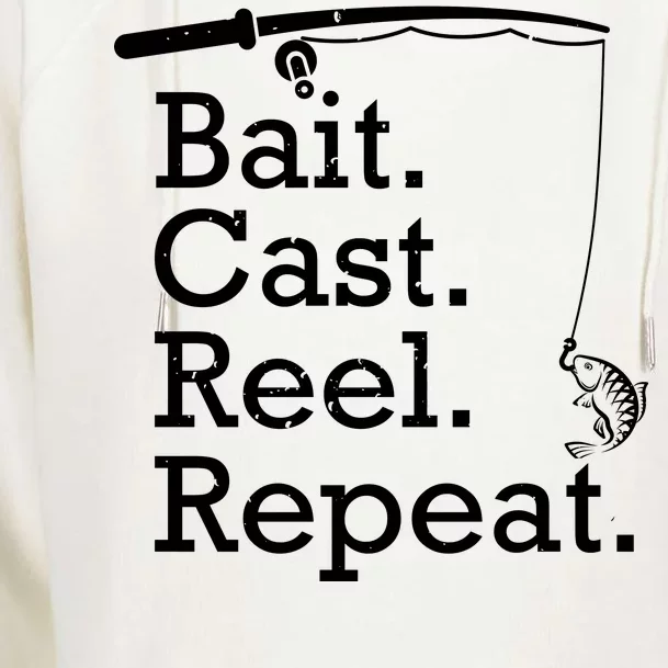 Bait Cast Reek Repeat Womens Funnel Neck Pullover Hood