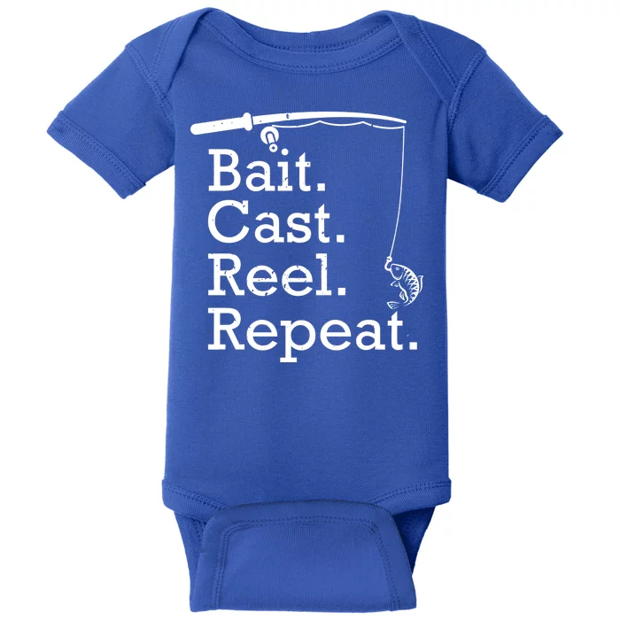 Bait Cast Reek Repeat Baby Bodysuit