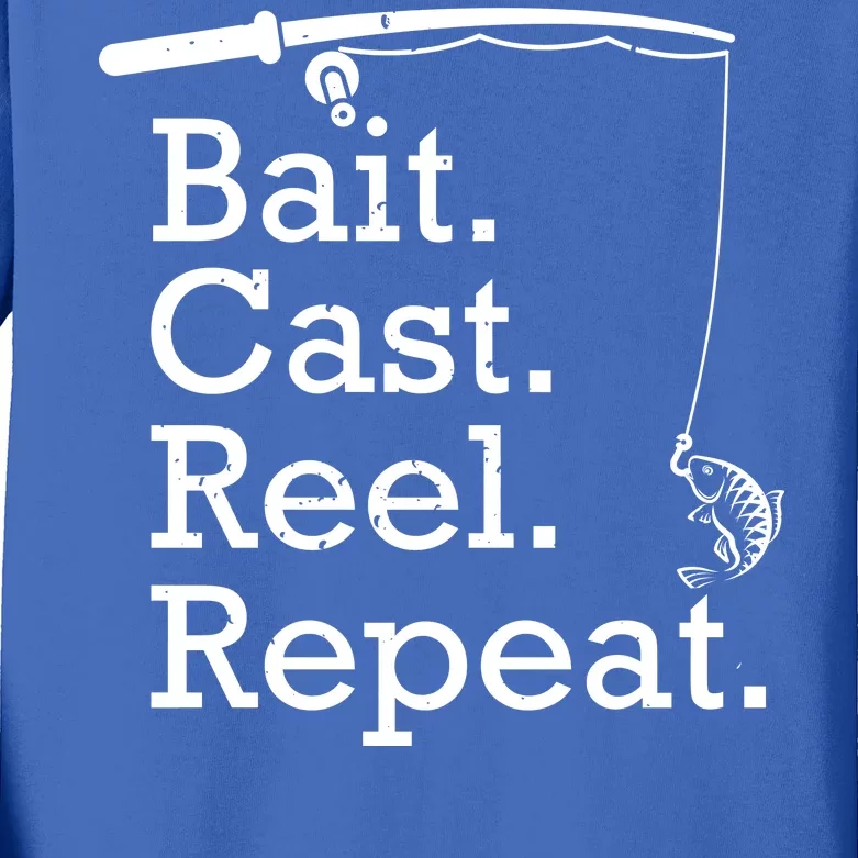 Bait Cast Reek Repeat Kids Long Sleeve Shirt