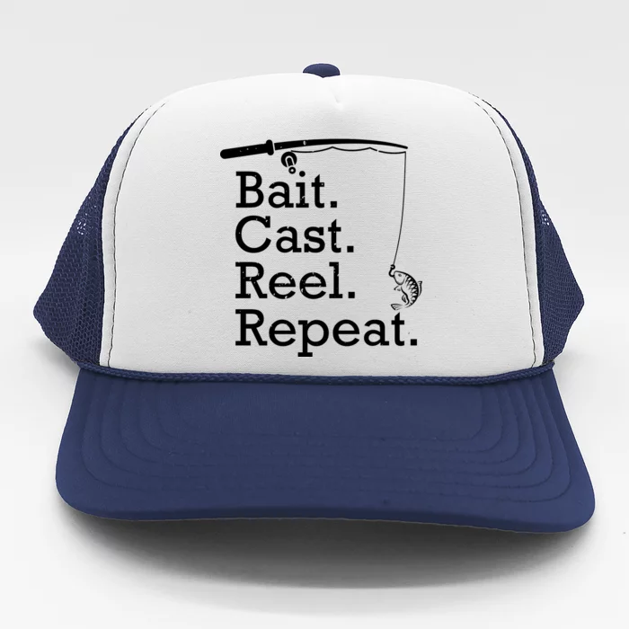 Bait Cast Reek Repeat Trucker Hat