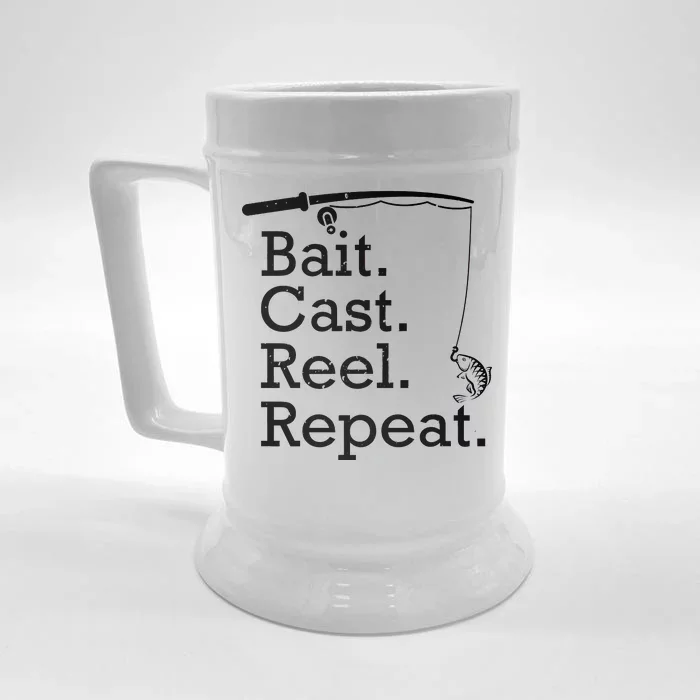 Bait Cast Reek Repeat Front & Back Beer Stein