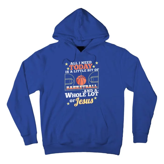 Basketball And Jesus Funny Christian Basketballer Tall Hoodie