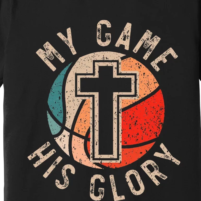 Basketball And Jesus Christ Christian Believer Hooper Premium T-Shirt