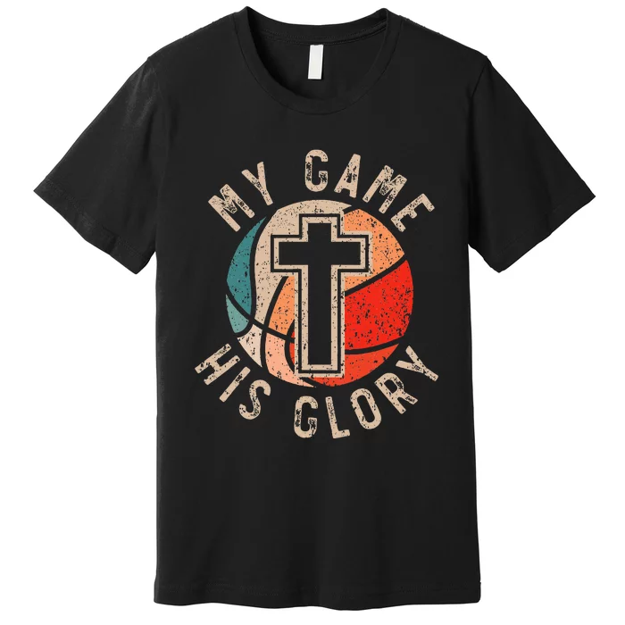 Basketball And Jesus Christ Christian Believer Hooper Premium T-Shirt