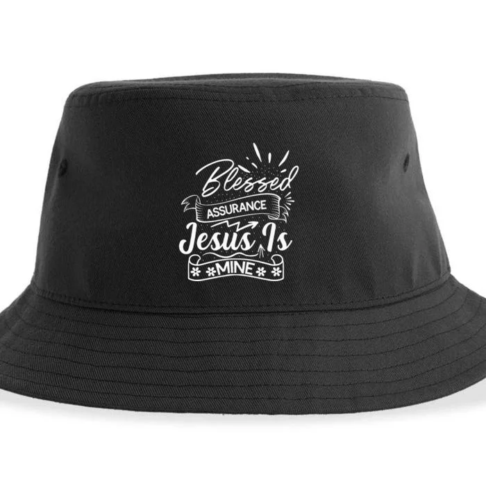 Blessed Assurance Jesus Is Mine Graphic For Women And Sustainable Bucket Hat