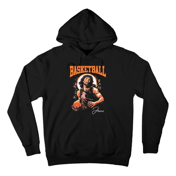 Basketball and Jesus Christian God Love Sport Player Fan Tall Hoodie