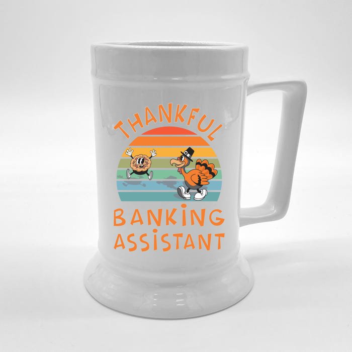 Banking Assistant Job Funny Thanksgiving Gift Front & Back Beer Stein