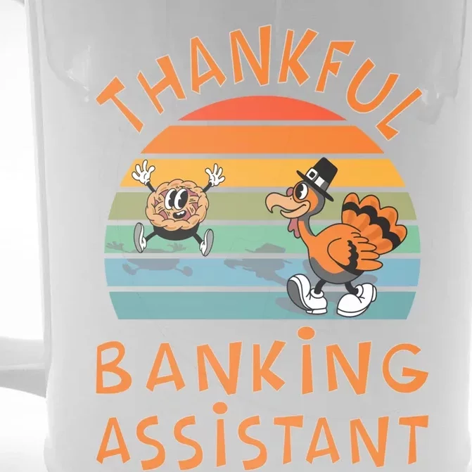 Banking Assistant Job Funny Thanksgiving Gift Front & Back Beer Stein