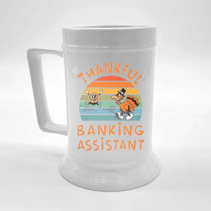 Banking Assistant Job Funny Thanksgiving Gift Front & Back Beer Stein