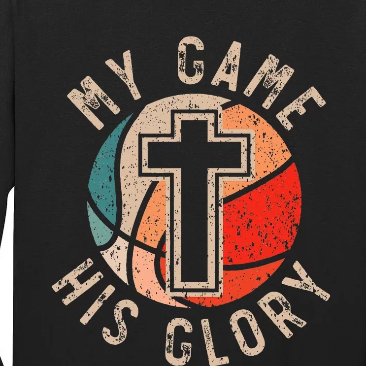 Basketball And Jesus Christ Christian Believer Hooper Tall Long Sleeve T-Shirt