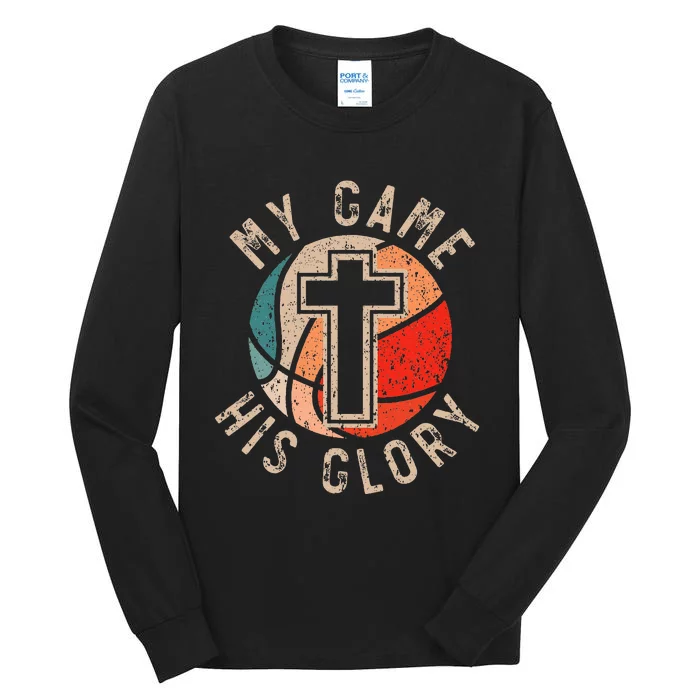 Basketball And Jesus Christ Christian Believer Hooper Tall Long Sleeve T-Shirt