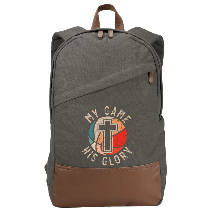 Basketball And Jesus Christ Christian Believer Hooper Cotton Canvas Backpack