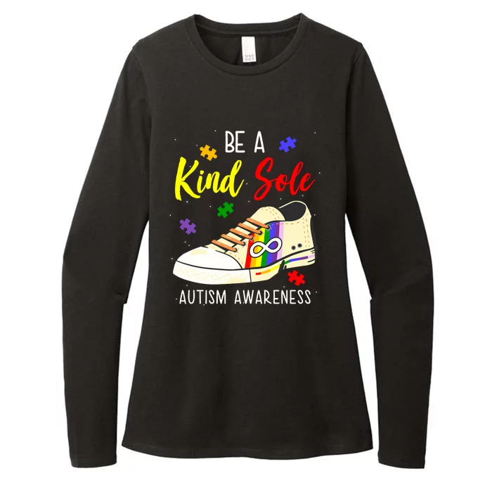 Be A Kind Sole Autism Awareness Puzzle Shoe Womens CVC Long Sleeve Shirt