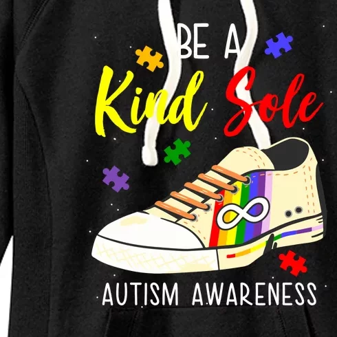 Be A Kind Sole Autism Awareness Puzzle Shoe Women's Fleece Hoodie