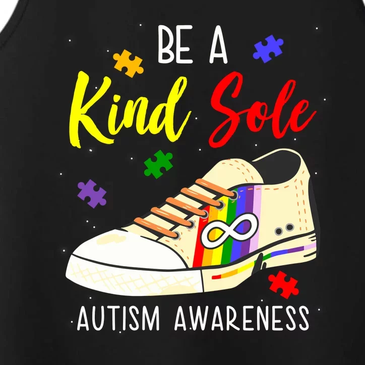 Be A Kind Sole Autism Awareness Puzzle Shoe Performance Tank