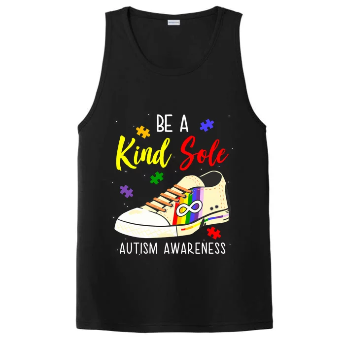 Be A Kind Sole Autism Awareness Puzzle Shoe Performance Tank