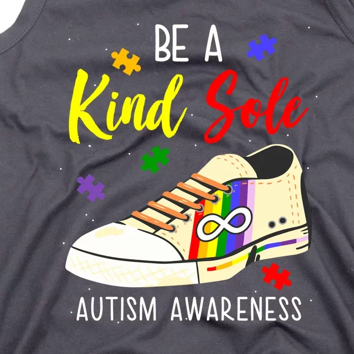 Be A Kind Sole Autism Awareness Puzzle Shoe Tank Top