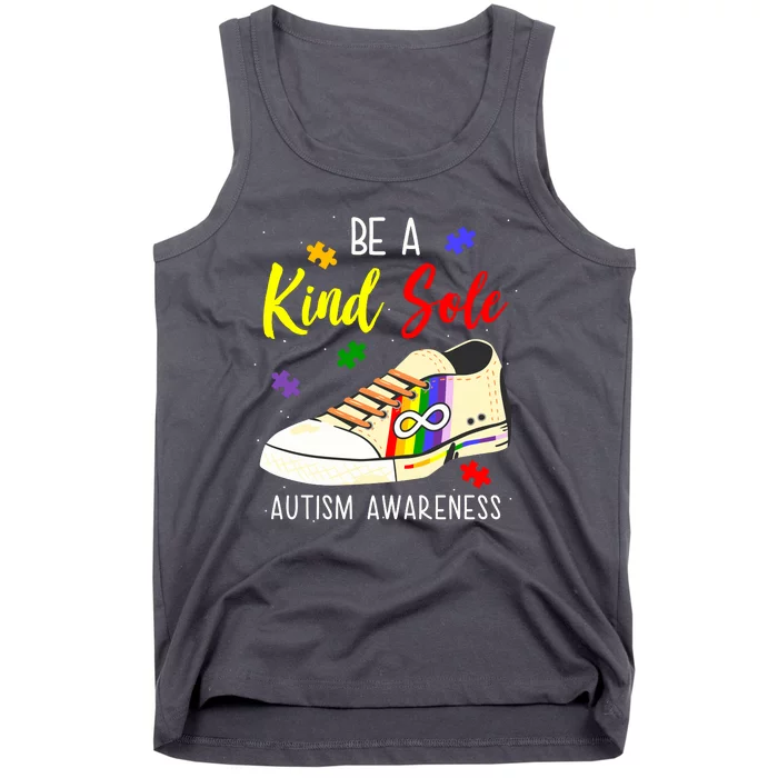 Be A Kind Sole Autism Awareness Puzzle Shoe Tank Top