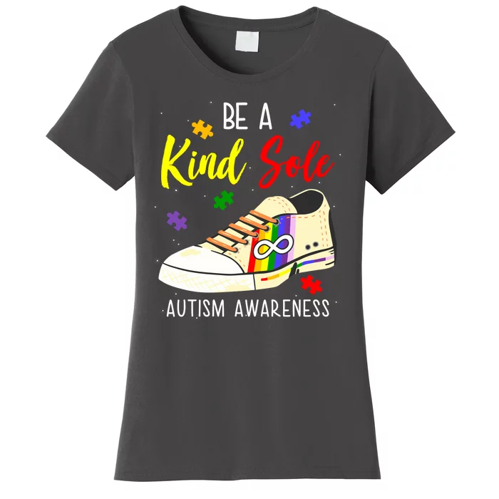 Be A Kind Sole Autism Awareness Puzzle Shoe Women's T-Shirt