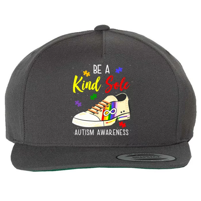 Be A Kind Sole Autism Awareness Puzzle Shoe Wool Snapback Cap