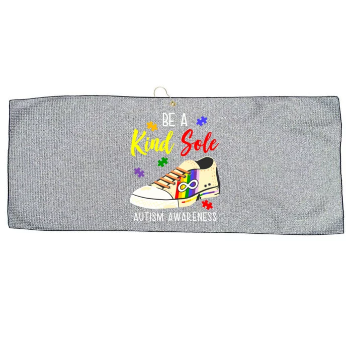 Be A Kind Sole Autism Awareness Puzzle Shoe Large Microfiber Waffle Golf Towel