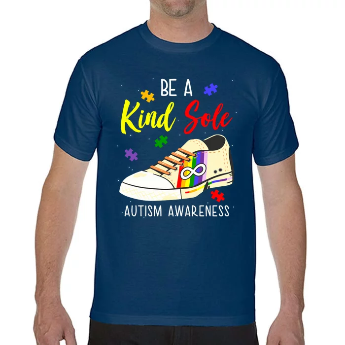 Be A Kind Sole Autism Awareness Puzzle Shoe Comfort Colors T-Shirt