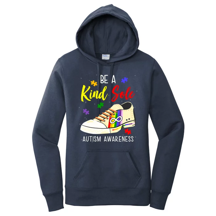 Be A Kind Sole Autism Awareness Puzzle Shoe Women's Pullover Hoodie